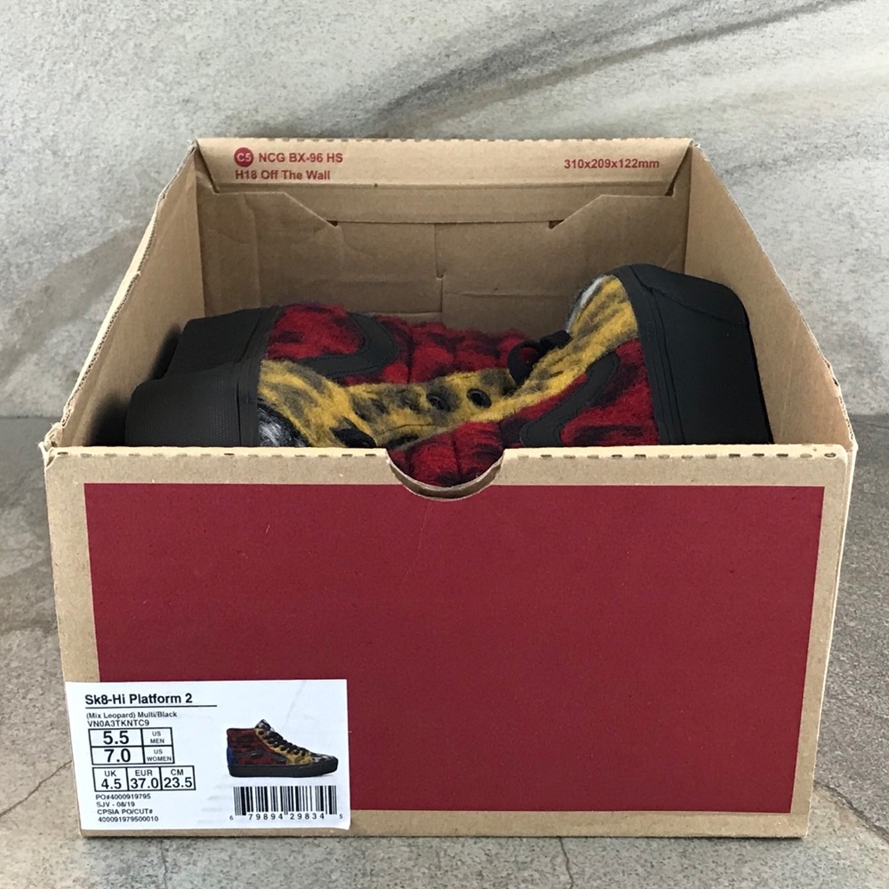 NEW Vans Sk8-Hi Platform 2 Fuzzy Leopard Print - Picture 8 of 10
